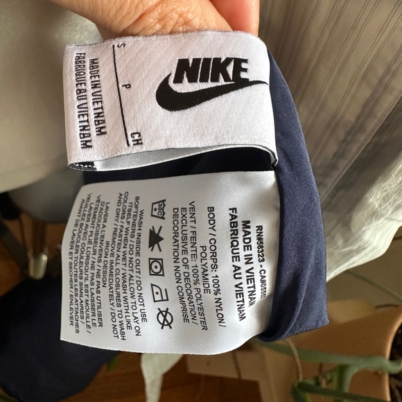 Nike Air x Kim Jones Trench Coat size S reversible navy pinstripe fishtail - Picture 13 of 13